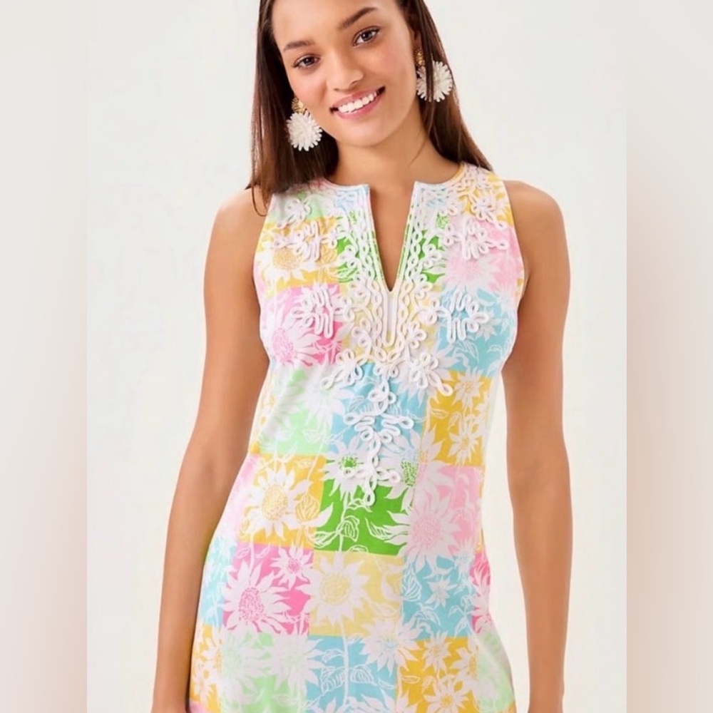 NWT LILLY PULITZER Maxi Raina Sleeveless Pastel Patchwork Dress small - Picture 3 of 8